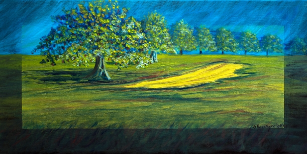 Verger à l'automne 2020 « Verger Belliveau à l’automne » huile sur toile 24 pouces x 12