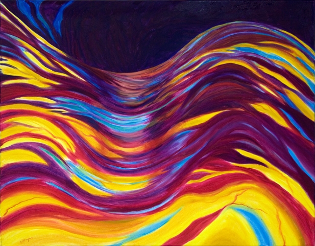 Mouvement marron, jaune et rouge