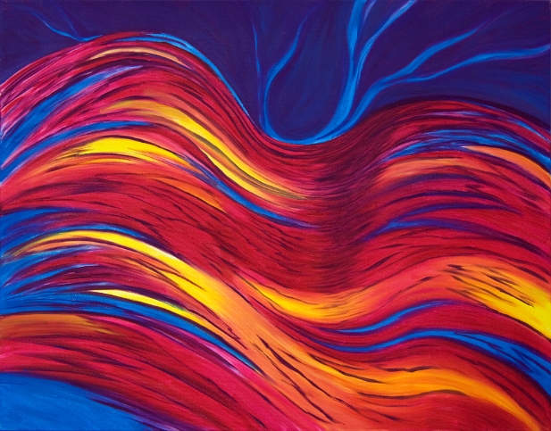 Mouvement violet et rouge