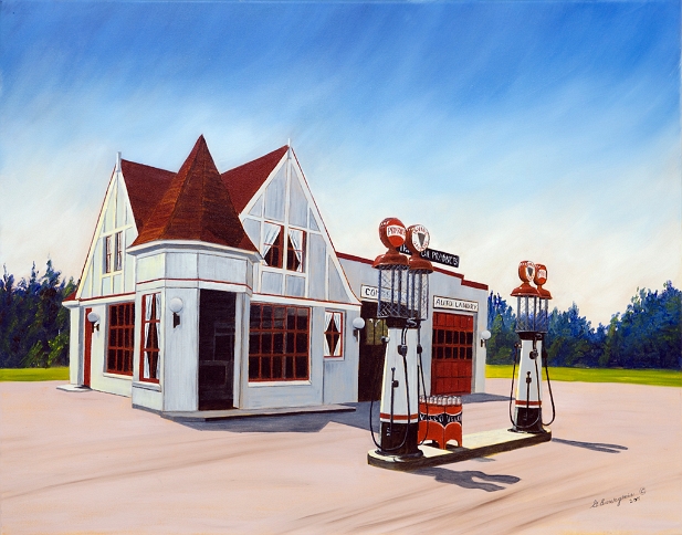 La station service Irving (dédiée au bâtisseur, l’architecte acadien Samuel Roy)