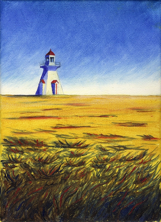 Pays avec phare au loin 
