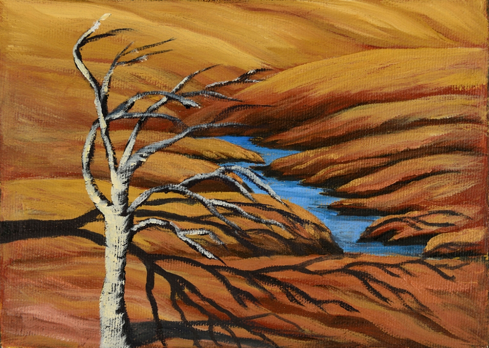 Arbre solitaire à Panacadie (Halls Creek) 5x7 2012 
