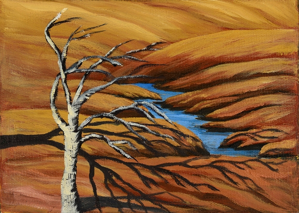 Arbre solitaire à Panacadie (Halls Creek) 5x7 2012