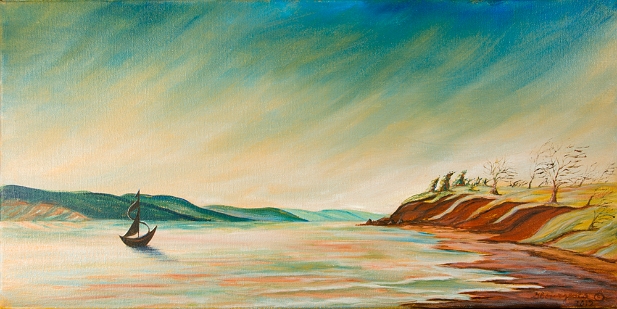 Le voilier à Anna sur la Petitcodiac 12x24 2012